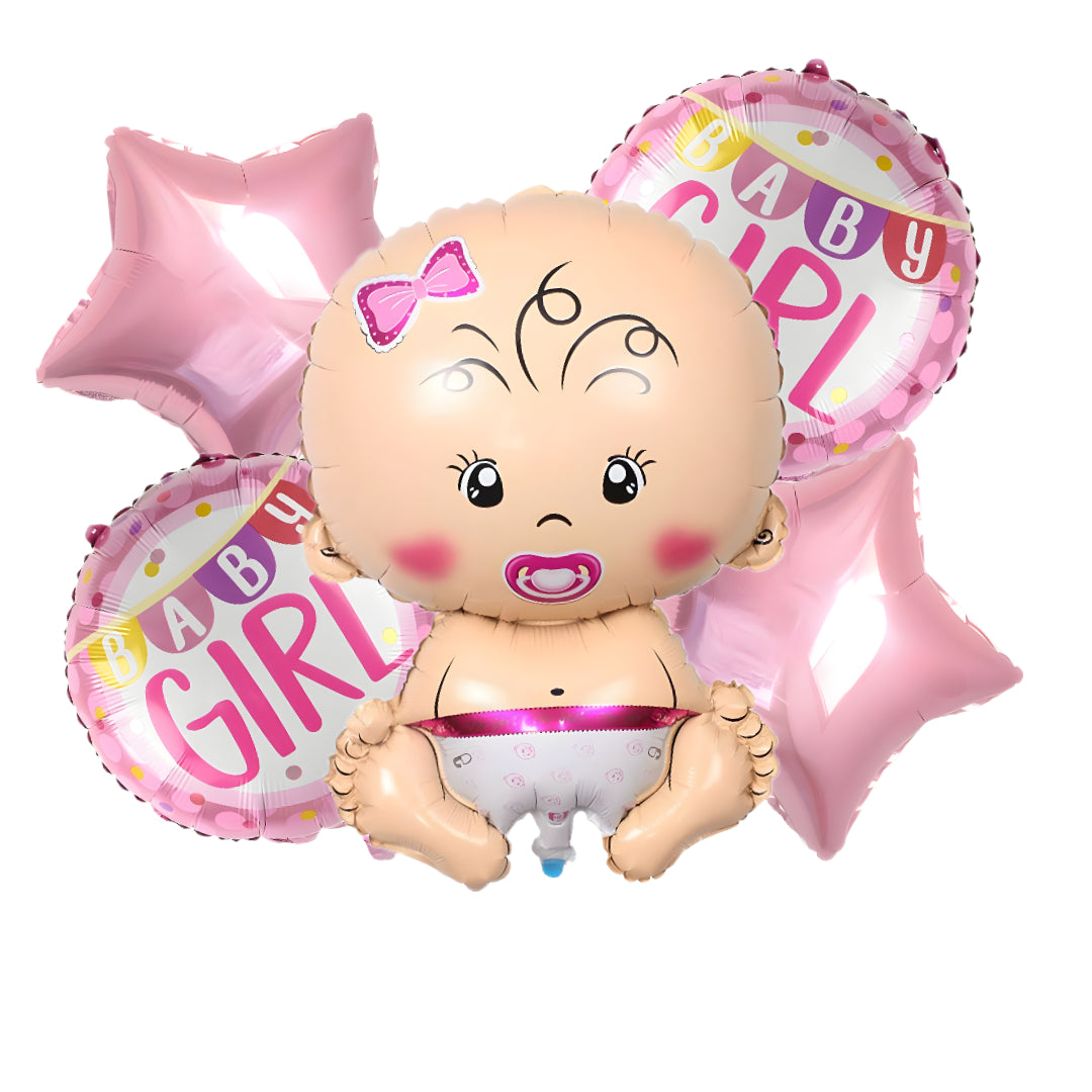 set globos baby shower niña
