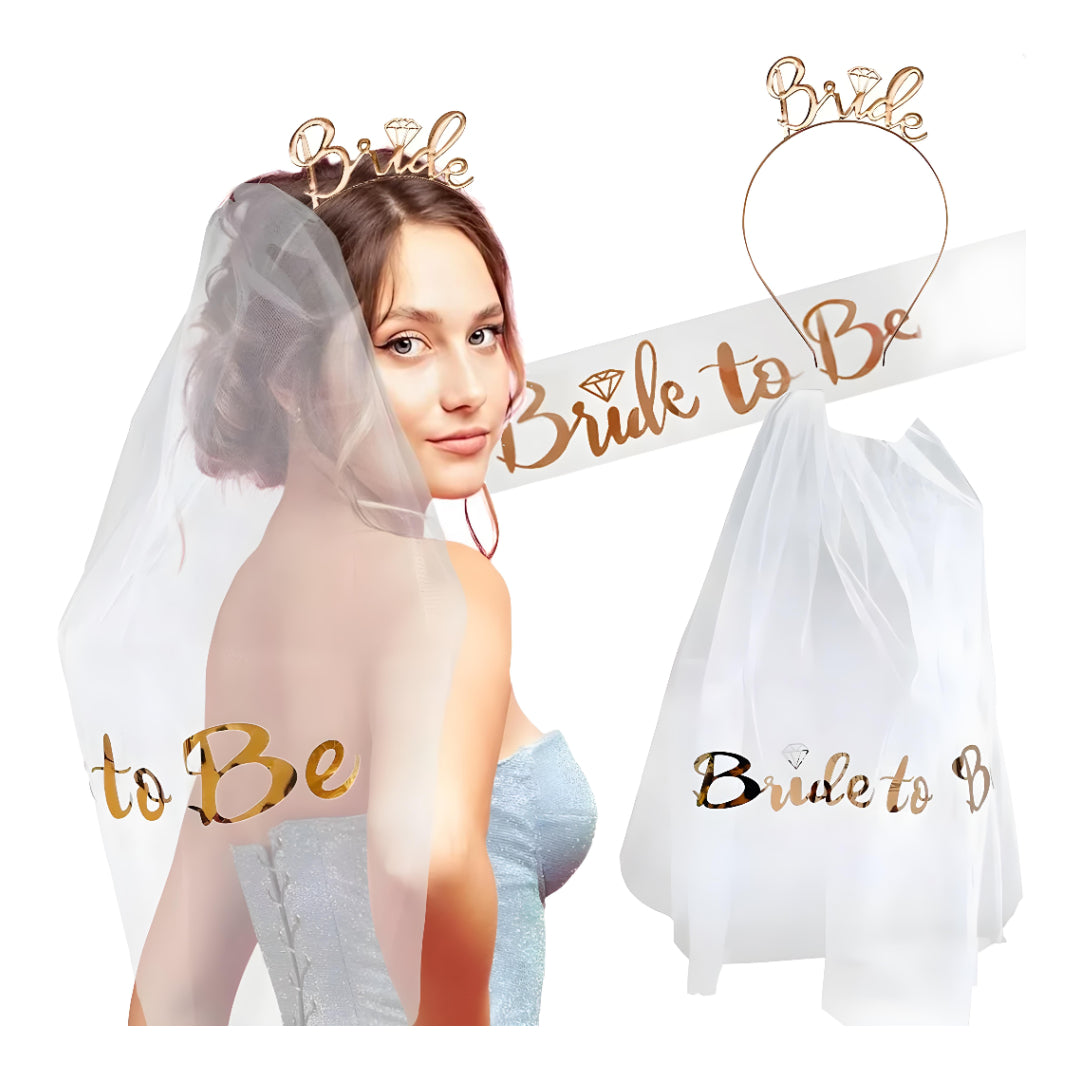 Diadema con velo Bride to be