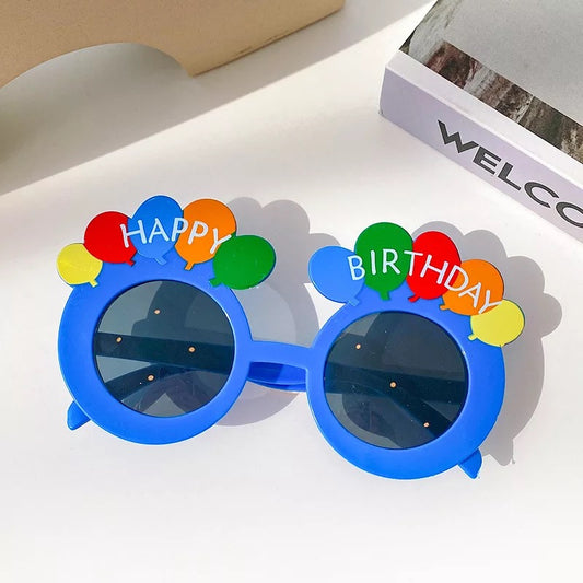 Lentes azules con globos