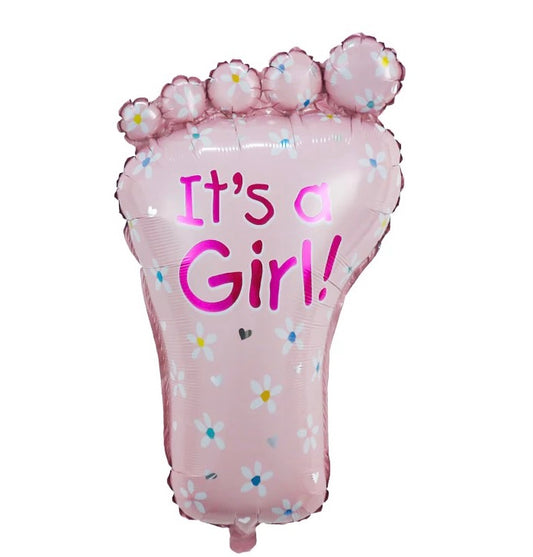 Globo baby shower Pie rosa