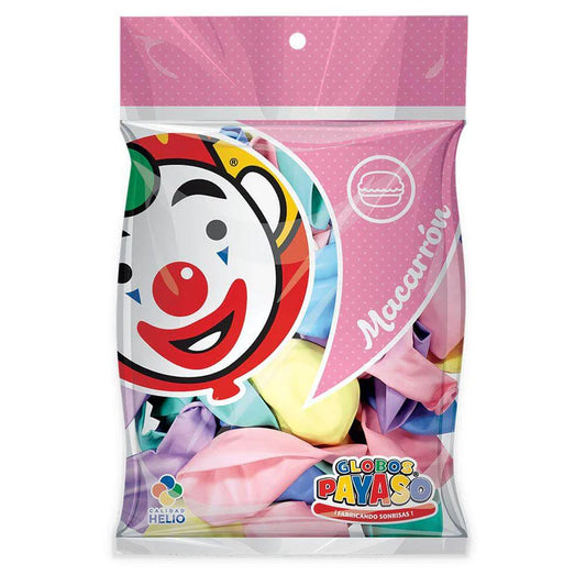 Bolsa globos látex payaso Macarrón