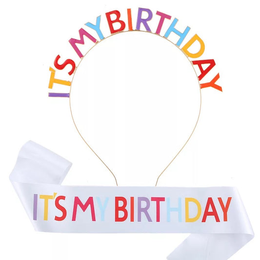Diadema + Banda happy birthday