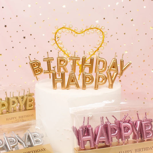Velas letras happy birthday